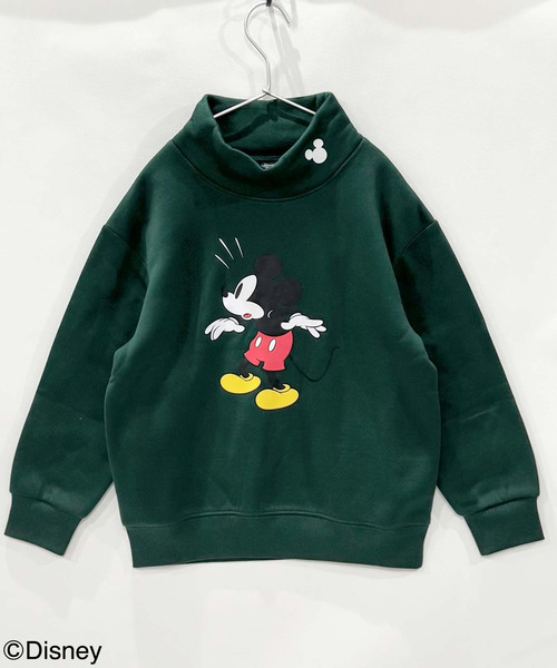 Disney（ディズニー）の「キッズ MICKEY MOUSE 裏起毛 ミッキーオーバーサイズ ハイネックトレーナー（スウェット・キッズ・杢グレー/ダークグリーン/チャコールグレー/グレイッシュベージュ/グレー系その他/キャメル/オートミール/ネイビー・110cm/120cm/130cm/140cm/150cm/160cm）」の10枚目の写真