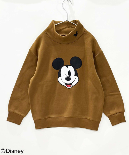 Disney（ディズニー）の「キッズ MICKEY MOUSE 裏起毛 ミッキーオーバーサイズ ハイネックトレーナー（スウェット・キッズ・杢グレー/ダークグリーン/チャコールグレー/グレイッシュベージュ/グレー系その他/キャメル/オートミール/ネイビー・110cm/120cm/130cm/140cm/150cm/160cm）」の13枚目の写真