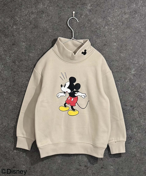 Disney（ディズニー）の「キッズ MICKEY MOUSE 裏起毛 ミッキーオーバーサイズ ハイネックトレーナー（スウェット・キッズ・杢グレー/ダークグリーン/チャコールグレー/グレイッシュベージュ/グレー系その他/キャメル/オートミール/ネイビー・110cm/120cm/130cm/140cm/150cm/160cm）」の16枚目の写真