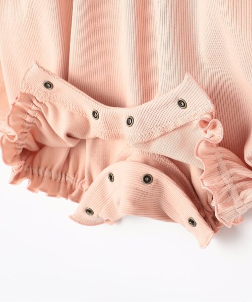 p.premier（ピードットプルミエ）の「【リンク】ドットチュールフリルワンピロンパース（ロンパース・キッズ・ピンク/アイボリー/ベージュ・70/80）」の5枚目の写真