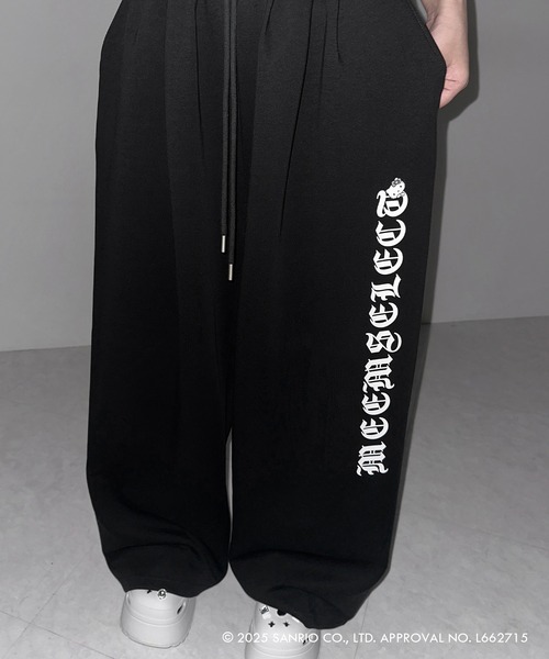 me+em select(ミームセレクト)の「【 HELLO KITTY × me+em select 】ハローキティグランジロゴワイドスウェットパンツ / Hello Kitty grunge logo wide sweatpants 【 セットアップ着用可能 】(スウェットパンツ・レディース・ブラック/グレー・FREE)」の16枚目の写真