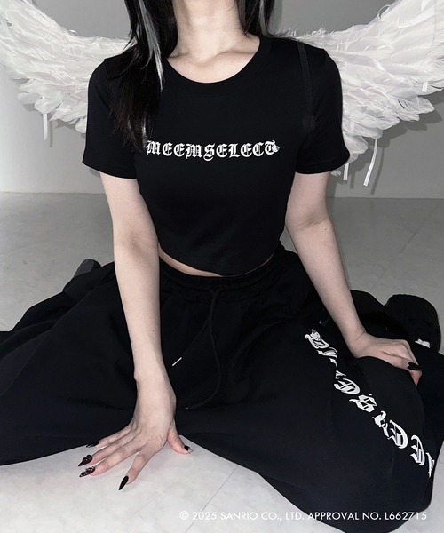 me+em select(ミームセレクト)の「【 HELLO KITTY × me+em select 】ハローキティグランジロゴワイドスウェットパンツ / Hello Kitty grunge logo wide sweatpants 【 セットアップ着用可能 】(スウェットパンツ・レディース・ブラック/グレー・FREE)」の19枚目の写真