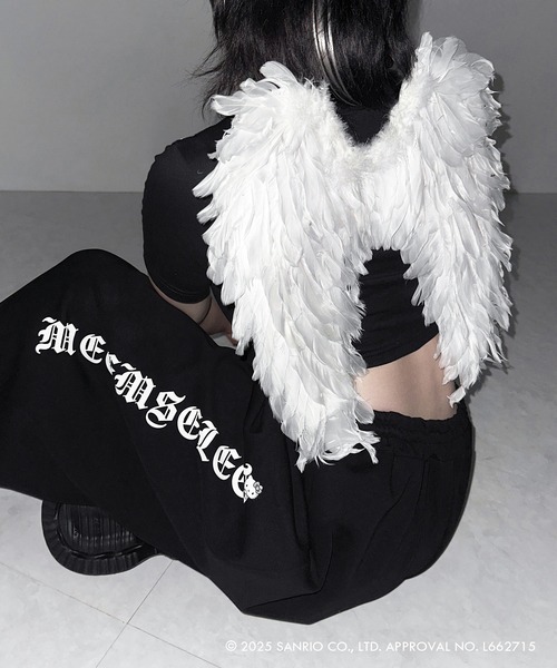me+em select(ミームセレクト)の「【 HELLO KITTY × me+em select 】ハローキティグランジロゴワイドスウェットパンツ / Hello Kitty grunge logo wide sweatpants 【 セットアップ着用可能 】(スウェットパンツ・レディース・ブラック/グレー・FREE)」の21枚目の写真