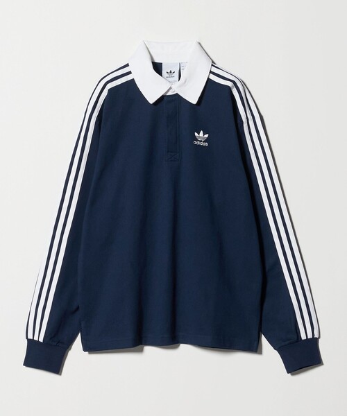 adidas Originals（アディダスオリジナルス）の「＜adidas Originals＞ラグビー ポロシャツ（Tシャツ/カットソー・レディース・ホワイト/ネイビー・S）」の2枚目の写真