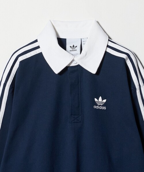 adidas Originals（アディダスオリジナルス）の「＜adidas Originals＞ラグビー ポロシャツ（Tシャツ/カットソー・レディース・ホワイト/ネイビー・S）」の4枚目の写真