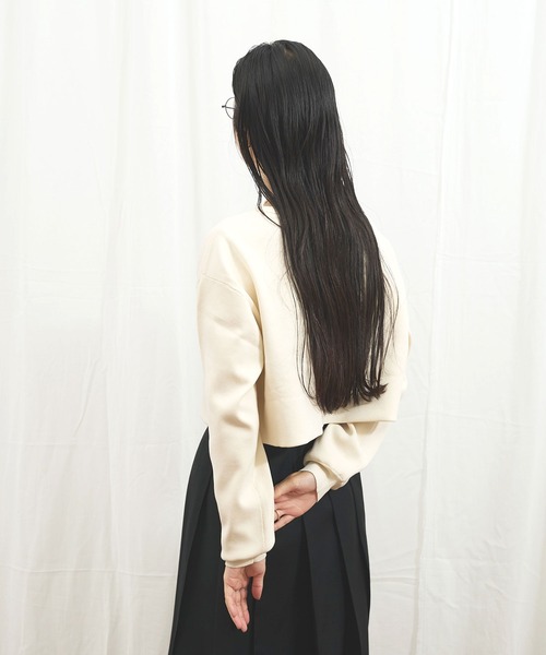 fig Ｌondon（フィグロンドン）の「_C/Ny pleating cardigan（ニット/セーター・レディース・ブラック/アイボリー/ダークブラウン・FREE）」の13枚目の写真