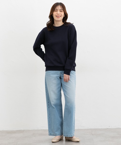 Honeys（ハニーズ）の「きれいめスウェット（スウェット・レディース・サックスブルー系/ネイビー/モカ/グレイッシュベージュ/ブラック/ピンク系その他・3L/L/LL/M/S）」の10枚目の写真