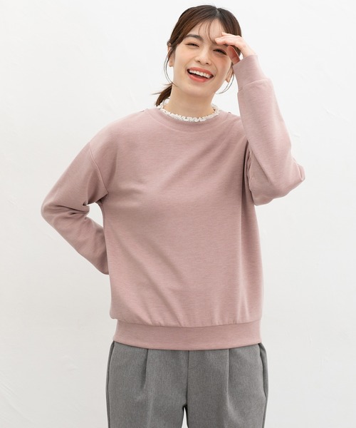 Honeys（ハニーズ）の「きれいめスウェット（スウェット・レディース・サックスブルー系/ネイビー/モカ/グレイッシュベージュ/ブラック/ピンク系その他・3L/L/LL/M/S）」の13枚目の写真