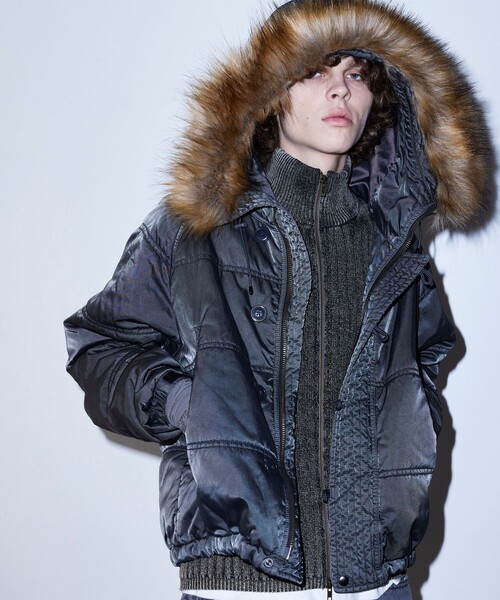 BEAMS（ビームス）の「ガーメントダイ N-3B ジャケット（ミリタリージャケット・メンズ・オリーブ/ブラック系その他4・M/S/XL/L）」の2枚目の写真