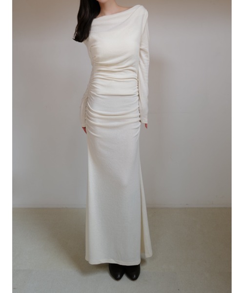 shirring drape dress