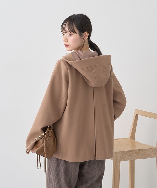 earth music&ecology（アースミュージックアンドエコロジー）の「【2025AW】2WAYフードコート（その他アウター・レディース・ブラック/ベージュ/ライトベージュ・M/L）」の4枚目の写真