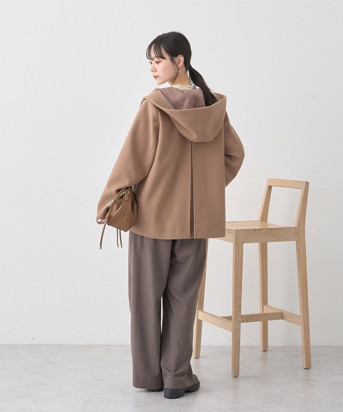 earth music&ecology（アースミュージックアンドエコロジー）の「【2025AW】2WAYフードコート（その他アウター・レディース・ブラック/ベージュ/ライトベージュ・M/L）」の7枚目の写真