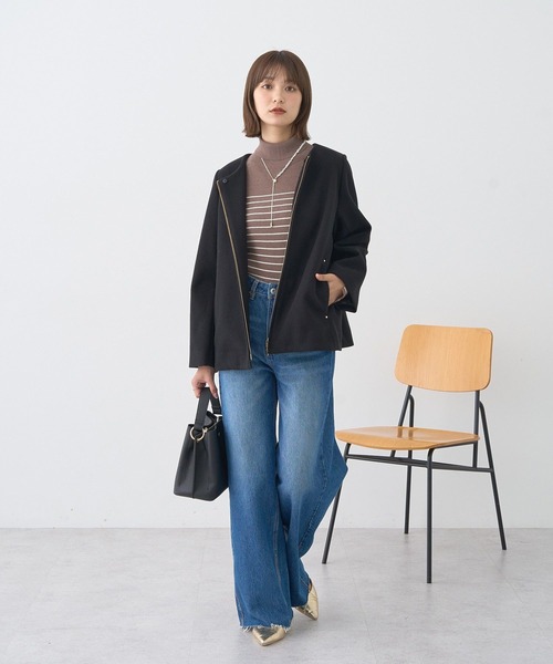 earth music&ecology（アースミュージックアンドエコロジー）の「【2025AW】2WAYフードコート（その他アウター・レディース・ブラック/ベージュ/ライトベージュ・M/L）」の17枚目の写真