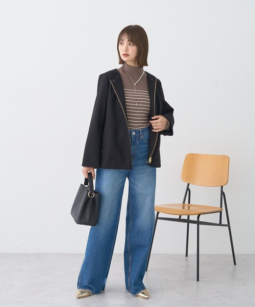 earth music&ecology（アースミュージックアンドエコロジー）の「【2025AW】2WAYフードコート（その他アウター・レディース・ブラック/ベージュ/ライトベージュ・M/L）」の18枚目の写真