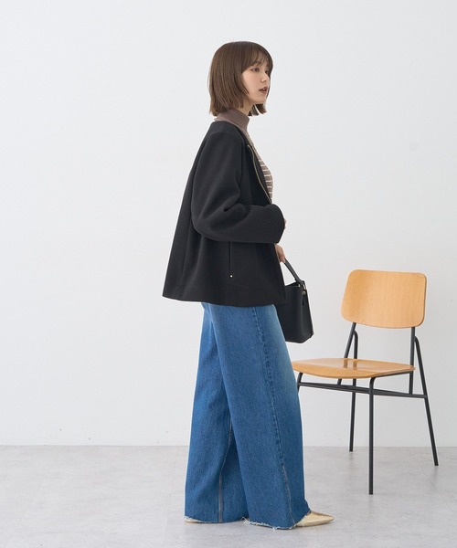 earth music&ecology（アースミュージックアンドエコロジー）の「【2025AW】2WAYフードコート（その他アウター・レディース・ブラック/ベージュ/ライトベージュ・M/L）」の19枚目の写真