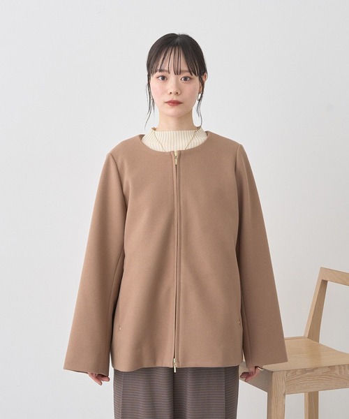 earth music&ecology（アースミュージックアンドエコロジー）の「【2025AW】2WAYフードコート（その他アウター・レディース・ブラック/ベージュ/ライトベージュ・M/L）」の8枚目の写真