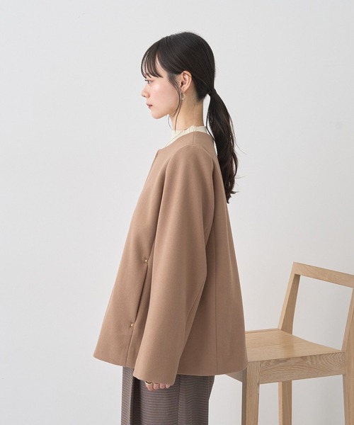 earth music&ecology（アースミュージックアンドエコロジー）の「【2025AW】2WAYフードコート（その他アウター・レディース・ブラック/ベージュ/ライトベージュ・M/L）」の9枚目の写真