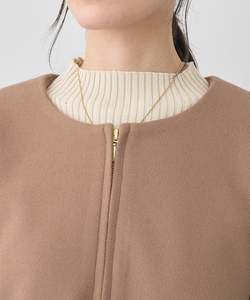 earth music&ecology（アースミュージックアンドエコロジー）の「【2025AW】2WAYフードコート（その他アウター・レディース・ブラック/ベージュ/ライトベージュ・M/L）」の11枚目の写真