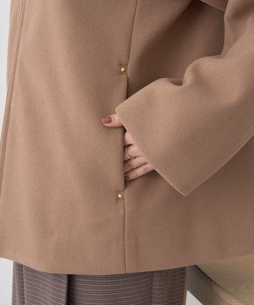 earth music&ecology（アースミュージックアンドエコロジー）の「【2025AW】2WAYフードコート（その他アウター・レディース・ブラック/ベージュ/ライトベージュ・M/L）」の13枚目の写真