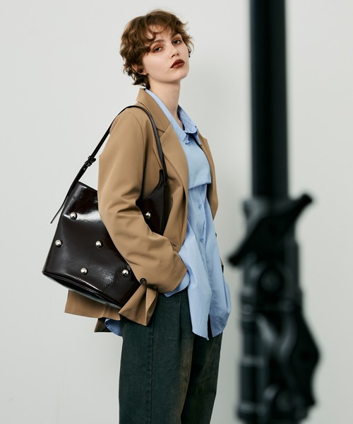 SNAKED LOWS STUDS TOTE BAG スタッズトートバッグ セール】Studs Design Tote Bag /スタッズデザイントートバック