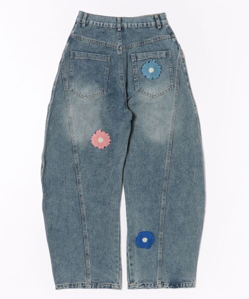 セール】コクーン フラワーモチーフ デニムパンツ（デニムパンツ