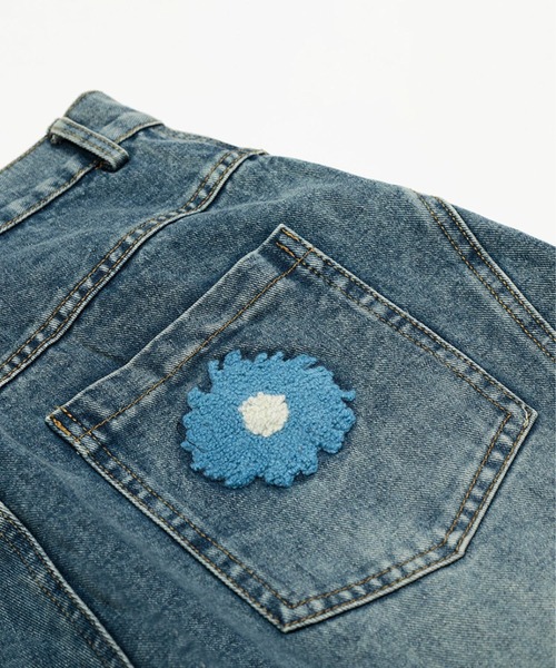 HOOK（フック）の「コクーン フラワーモチーフ デニムパンツ（デニムパンツ・メンズ・ブラック/ブルー・SMALL/MEDIUM/LARGE）」の17枚目の写真