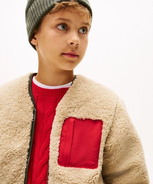 TOMMY HILFIGER（トミーヒルフィガー）の「KIDS リバーシブルテディナイロンジャケット（ブルゾン・キッズ・グリーン・160cm/150cm/140cm/130cm）」の8枚目の写真