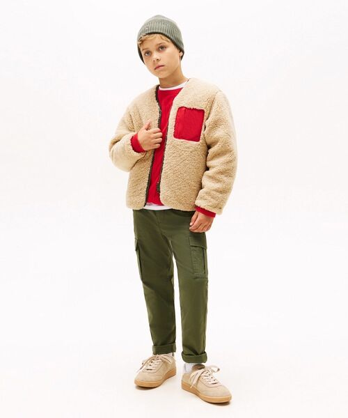 TOMMY HILFIGER（トミーヒルフィガー）の「KIDS リバーシブルテディナイロンジャケット（ブルゾン・キッズ・グリーン・160cm/150cm/140cm/130cm）」の6枚目の写真