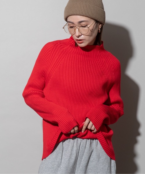 lodie(ロディ)の「バックスリット リブニット(ニット/セーター・レディース・イエロー/ネイビー/パープル/アイボリー/ブラック/グリーン/レッド/グレー・FREE)」の12枚目の写真