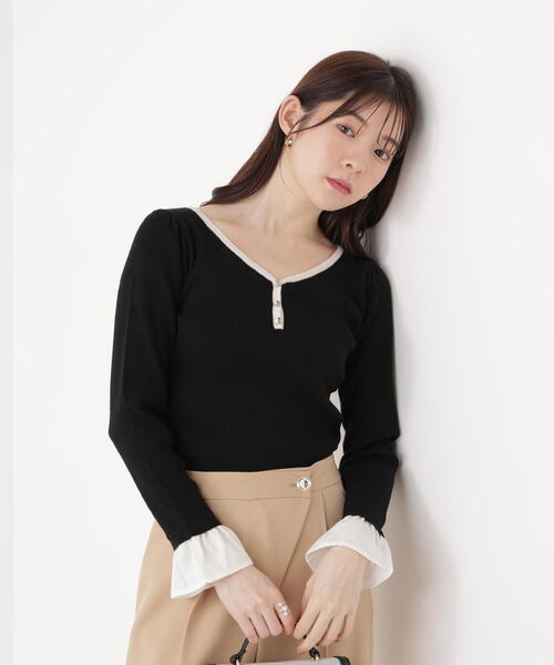 PROPORTION BODY DRESSING(プロポーションボディドレッシング)の「異素材スリーブニット / 1215270017(ニット/セーター・レディース・グレー/ブラック/ブラウン系その他・FREE)」の5枚目の写真