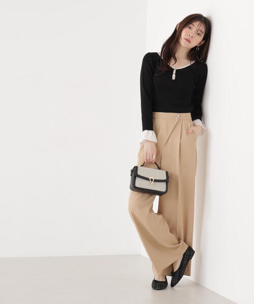 PROPORTION BODY DRESSING(プロポーションボディドレッシング)の「異素材スリーブニット / 1215270017(ニット/セーター・レディース・グレー/ブラック/ブラウン系その他・FREE)」の6枚目の写真