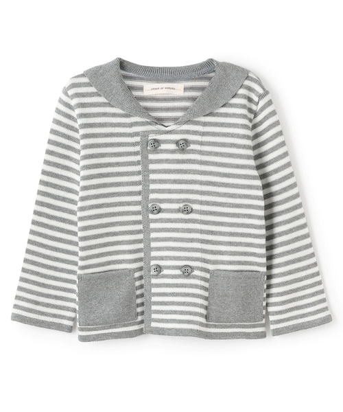 sense of wonder（センスオブワンダー）の「セーラーニットカーディガン【日本製】（カーディガン/ボレロ・キッズ・ネイビー/ブルーグレー/グレー・80-90cm/100-110cm/120-130cm）」の2枚目の写真