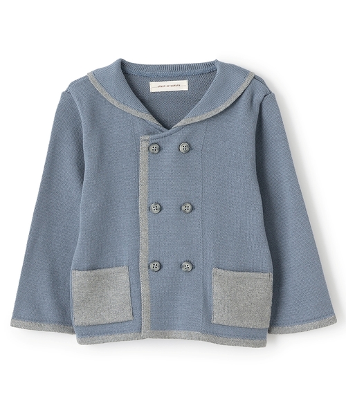 sense of wonder（センスオブワンダー）の「セーラーニットカーディガン【日本製】（カーディガン/ボレロ・キッズ・ネイビー/ブルーグレー/グレー・80-90cm/100-110cm/120-130cm）」の3枚目の写真