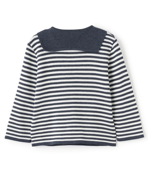 sense of wonder（センスオブワンダー）の「セーラーニットカーディガン【日本製】（カーディガン/ボレロ・キッズ・ネイビー/ブルーグレー/グレー・80-90cm/100-110cm/120-130cm）」の4枚目の写真