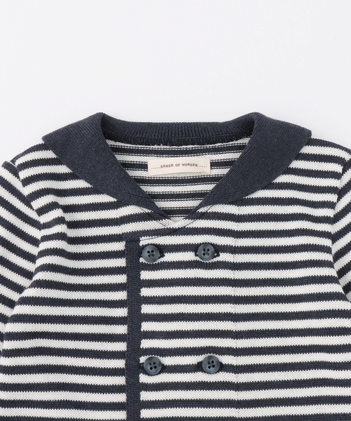 sense of wonder（センスオブワンダー）の「セーラーニットカーディガン【日本製】（カーディガン/ボレロ・キッズ・ネイビー/ブルーグレー/グレー・80-90cm/100-110cm/120-130cm）」の5枚目の写真