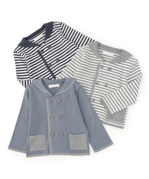 sense of wonder（センスオブワンダー）の「セーラーニットカーディガン【日本製】（カーディガン/ボレロ・キッズ・ネイビー/ブルーグレー/グレー・80-90cm/100-110cm/120-130cm）」の9枚目の写真