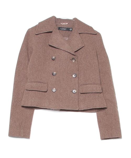 セール】ダブルブレステッド ヘリンボーン コート（ピーコート