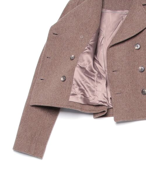 セール】ダブルブレステッド ヘリンボーン コート（ピーコート