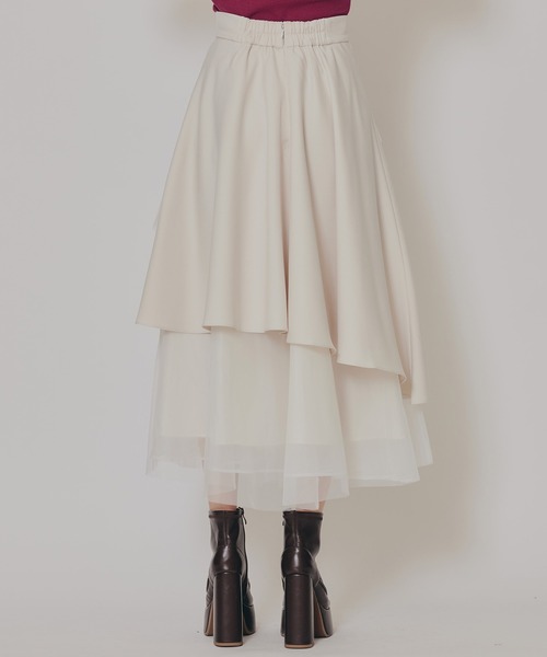 REDYAZEL（レディアゼル）の「シアーMIXティアードスカート（スカート・レディース・アイボリー/グレー系その他/ブルー系その他/ブラック/ブラック系その他・FREE）」の8枚目の写真