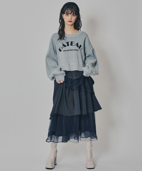 REDYAZEL（レディアゼル）の「シアーMIXティアードスカート（スカート・レディース・アイボリー/グレー系その他/ブルー系その他/ブラック/ブラック系その他・FREE）」の13枚目の写真