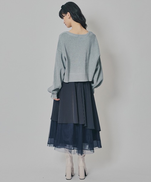 REDYAZEL（レディアゼル）の「シアーMIXティアードスカート（スカート・レディース・アイボリー/グレー系その他/ブルー系その他/ブラック/ブラック系その他・FREE）」の17枚目の写真