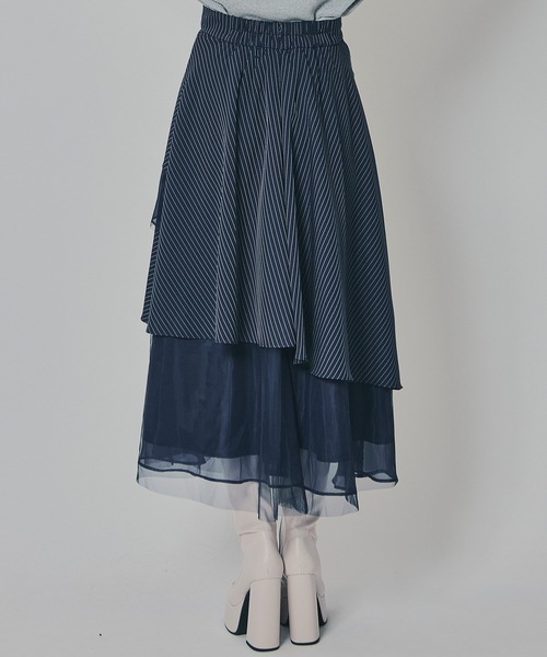 REDYAZEL（レディアゼル）の「シアーMIXティアードスカート（スカート・レディース・アイボリー/グレー系その他/ブルー系その他/ブラック/ブラック系その他・FREE）」の19枚目の写真