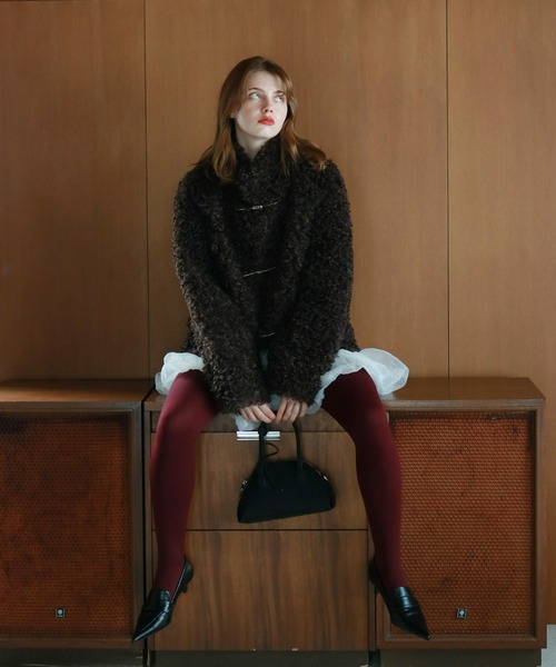 mic by Olu.（ミックバイオルドット）の「カーリーベルトファーコート（その他アウター・レディース・ブラウン/イエロー系その他/グレー・FREE）」の16枚目の写真