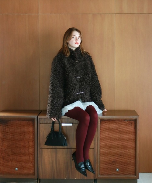 mic by Olu.（ミックバイオルドット）の「カーリーベルトファーコート（その他アウター・レディース・ブラウン/イエロー系その他/グレー・FREE）」の17枚目の写真