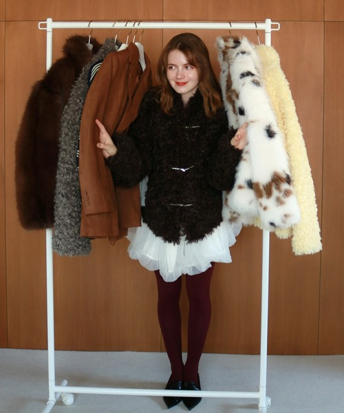 mic by Olu.（ミックバイオルドット）の「カーリーベルトファーコート（その他アウター・レディース・ブラウン/イエロー系その他/グレー・FREE）」の20枚目の写真