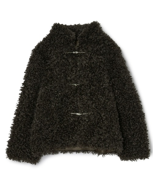 mic by Olu.（ミックバイオルドット）の「カーリーベルトファーコート（その他アウター・レディース・ブラウン/イエロー系その他/グレー・FREE）」の4枚目の写真