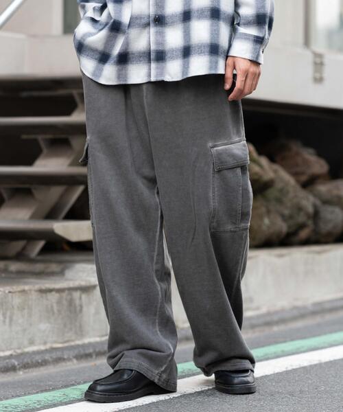 WEGO(ウィゴー)の「WEGO/ワイドスウェットカーゴパンツ(スウェットパンツ・メンズ・ブラック/ブラック系その他/杢グレー・MEDIUM/LARGE)」の18枚目の写真