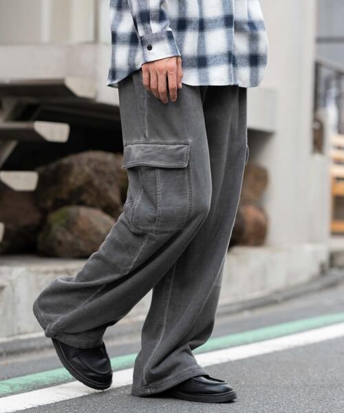 WEGO(ウィゴー)の「WEGO/ワイドスウェットカーゴパンツ(スウェットパンツ・メンズ・ブラック/ブラック系その他/杢グレー・MEDIUM/LARGE)」の21枚目の写真
