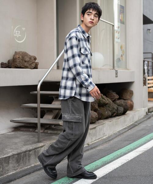 WEGO(ウィゴー)の「WEGO/ワイドスウェットカーゴパンツ(スウェットパンツ・メンズ・ブラック/ブラック系その他/杢グレー・MEDIUM/LARGE)」の22枚目の写真