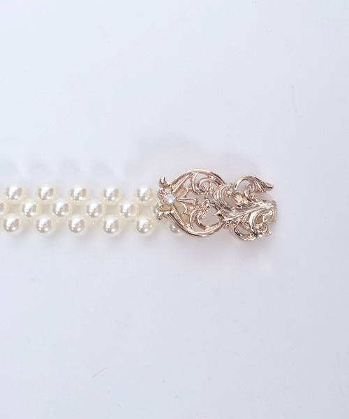 axes femme（アクシーズファム）の「オーナメントパールゴムベルト（ベルト・レディース・シルバー/ゴールド・FREE）」の6枚目の写真